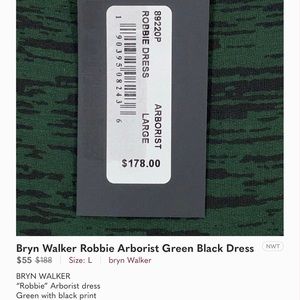 Bryn Walker Robbie Arborist Green Black Dress